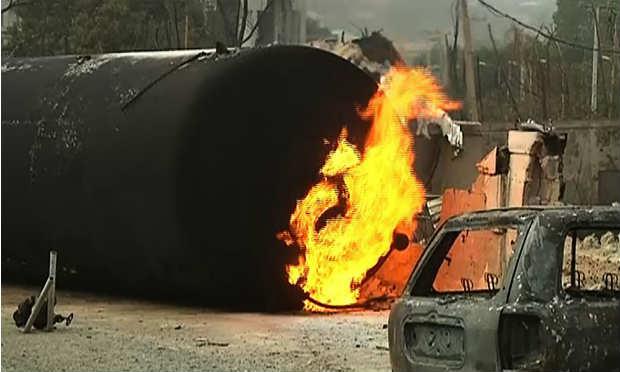 A explosão na usina da Inter Corp Oil Limited Gas provocou um incêndio que durou 4 horas  / Foto: AFP