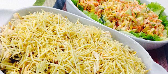 Aprenda a fazer Salada de macarrão parafuso e Salada Tentação