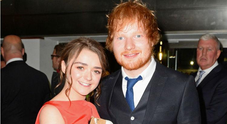 Maisie Williams com Ed Sheeran