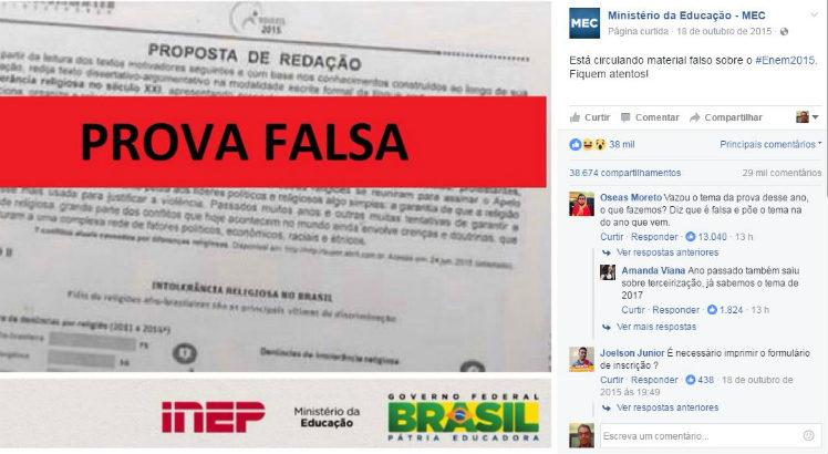 Justiça do Ceará nega pedido do MPF para anular redação do Enem