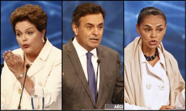 Dilma aparece com 36% das intenções de voto no primeiro turno ante 28% de Marina e 15% de Aécio Neves (PSDB) / Foto: AFP