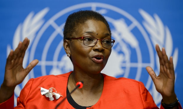 Valerie Amos, Secretária-Geral da Onu para Assuntos Humanitários e coordenadora de Ajuda Emergencial, falou em Genebra, nesta terça, sobre a situação da epidemia de ebola no continente Africano. / Foto: AFP