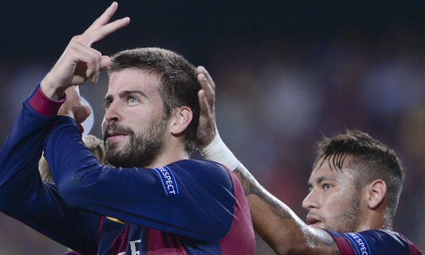 Piqué marcou o gol da vitória do Barcelona / Foto: AFP