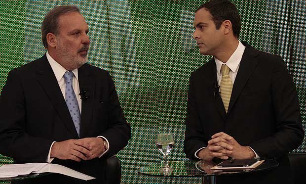 Armando Monteiro e Paulo Câmara polarizaram o debate na TV Jornal / Foto: Arnaldo Carvalho/JC Imagem