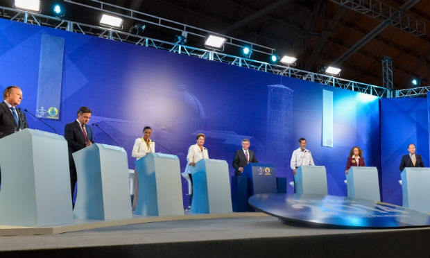 Formato do debate evitou que temas fossem discutidos os confrontados por Dilma, Marina e Aécio / Foto: Ichiro Guerra/Dilma 13/Divulgação