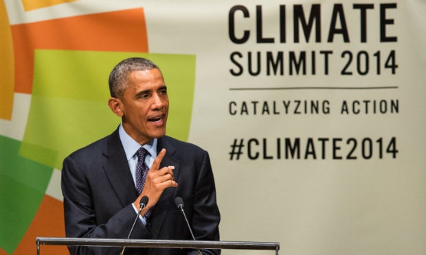 Obama assegurou que reiterou sua crença de que os EUA e a China têm uma responsabilidade especial de liderança no combate as mudanças climáticas. / Foto: Andrew Burton/ AFP