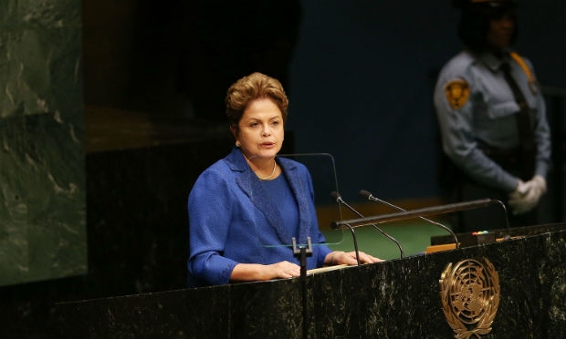 Dilma defendeu no seu discurso a luta contra o racismo e a homofobia, além de falar sobre a inflação no Brasil / Foto: AFP