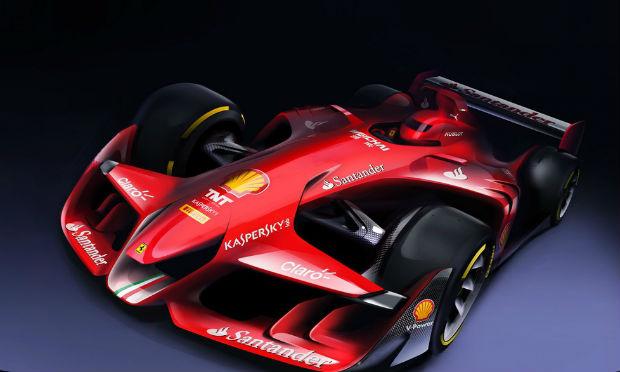 Novo conceito tem um visual futurista, com um chassi novo, mais encorpado, e duas asas frontais / Foto: site oficial da Ferrari