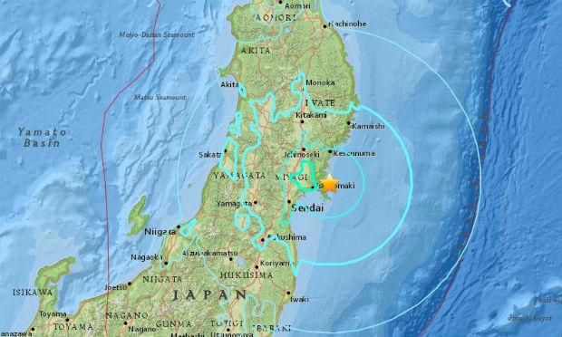 O epicentro ocorreu na manhã deste sábado (12) - horário local - em duas regiões da costa do Japão / Foto: Reprodução/ Twitter