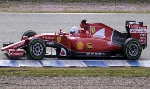 Imagem da Ferrari de Sebastian Vettel