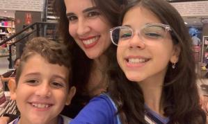 Maria Helena com os filhos: confiança integral na escola
